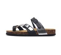 Mens Orthopedic Sandals, Summer Color Block Breathable Flat Slip on Bunion Corrector Sandals, Clip Toe Orthotic Flip Flops with Adjustable Metal Buckle Strap, for Plantar, Arch of Foot(A,8 UK)