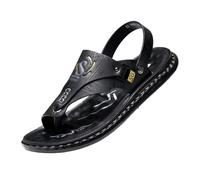 Mens Orthopedic Sandals, Summer Open Toe Adjustable the Heel Strap Hiking Beach Sandals for Men, Bunion Corrector Non-slip Breathable Flat Shoes, for Outdoor Walking, Leisure, Party(Black,8 UK)