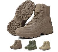 Mens Orthopedic Support Anti-Puncture Non Slip Work Boots with Side Zipper Waterproof Anti-Sprain Hiking Light Outdoor Shoes (Brown,7.5)