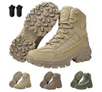 Mens Orthopedic Support Anti-Puncture Work Boots,Waterproof Anti-Sprain Hiking Boot,Lightweight Tactical Combat Boots (Khaki, Adult, Adult, Men, 8.5, Numeric, UK Footwear Size System, Wide)