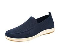Mens Orthopedic Walking Shoes Mens Slip On Loafer Trainers Mesh Breathable Trainers Lightweight Running Sneakers Extra Wide Fit Diabetic Footwear Comfy Tennis Shoes with Non Slip Outsole Blue