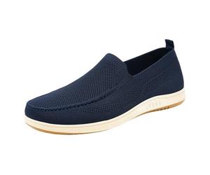 Mens Orthopedic Walking Shoes Mens Slip On Loafer Trainers Mesh Breathable Trainers Lightweight Running Sneakers Extra Wide Fit Diabetic Footwear Comfy Tennis Shoes with Non Slip Outsole Blue