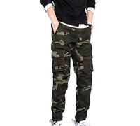 Mens Outdoor Camo Trousers, Chickwin Wild Cargo Pants Sport Hiking Pants Mens Multi Pockets Walking Cycling Mountain Bike Windproof Climbing Sport Causal Pants (Army Green Camouflage,M)