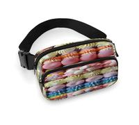 Men'S Outdoor Chest Bag, Candy And Marshmallows Printed Crossbody Chest Bag With Large Exterior Pocket And Side Mesh Pockets, Suitable For Men And Women Travel Hiking Casual Backpack, Candy And