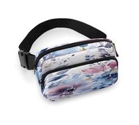 Men'S Outdoor Chest Bag, Floral Watercolor Painting Printed Crossbody Chest Bag With Large Exterior Pocket And Side Mesh Pockets, Suitable For Men And Women Travel Hiking Casual Backpack, Floral