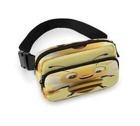 Men'S Outdoor Chest Bag, Happy Bee Printed Crossbody Chest Bag With Large Exterior Pocket And Side Mesh Pockets, Suitable For Men And Women Travel Hiking Casual Backpack, Happy Bee, 7.9*5.1in