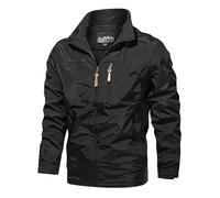 Mens Outdoor Hiking Jackets Removable Hooded Fashion Warm Solid Color Windproof Zipper Jacket Breathable Packable Mens Functional Jacket with Pockets Running