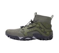 Mens Outdoor Hiking Sneakers for Sports Work Swimming Wading River Tracing Off Road Adventure (Army Green, 5.5)