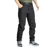 Men's Outdoor Hiking Trousers Waterproof Breathable Softshell Trousers Fleece Lined Cargo Pants Thicken Winter Warm Walking Climbing Pants with Pockets Tactical Military Trouser Plus Size Black