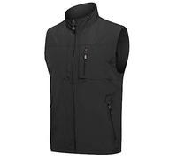 Mens Outdoor Hiking Vest, Men's Lightweight Quick Dry Zip Pockets Camping Outwear Gilet Jacket Breathable Multifunctional Outdoor Gilets for Work Traveling Fishing Hunting Photography Plus Size M-6XL