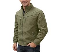 Men'S Outdoor Jackets - Lightweight Windproof Casual Jacket With Multiple Pockets For Outdoor Travel Daily Use Men's Breathable Stand Collar Zip Front Spring Summer Autumn