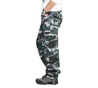 YOUCAI Men's Outdoor Scratch-Resistant Tactical Pants Jogging Hiking Cotton Cargo Trousers Multi Pocket Military Camo Combat Work Pants,Blue Camo,30
