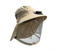 Men's Outdoor Sun Hat Convertible Brim Design(black 500mah)