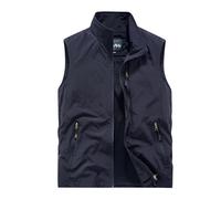 Men's Outdoor Vest Quick Drying Travel Outwear Gilet Sleeveless Waistcoat Photography Hiking Lightweight Jacket with Multi-pocket Thin Windbreaker Sports Work Vests Cargo Camping Coat