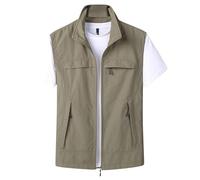 Men's Outdoor Vest Quick Drying Travel Outwear Gilet Sleeveless Waistcoat Photography Hiking Lightweight Jacket with Multi-pocket Thin Windbreaker Sports Work Vests Cargo Camping Coat