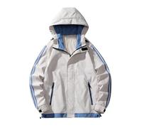 Men's Outdoor Waterproof Jackets Large Lightweight Windbreaker with Zip Pockets Hooded Long Sleeve Rain Jacket Windproof Showerproof Sports Jackets Running Climbing Coats