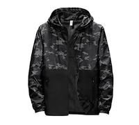 Men'S Outdoor Waterproof Jackets: Thin Hooded Jacket Men Printed Hooded Windproof Jackets Loose Fit Breathable Top Rain Jacket Mens Windproof Jacket Mens Lightweight Mens Running Jacket Man Jacket