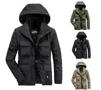 Men's Outdoor Waterproof Jackets with Hood Lightweight Hooded Raincoat for Men Plain Multi Pocket Windbreaker Showerproof Shell Jacket Outdoors Camping Hiking Coats Large