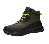 Men's Outdoor Work Boots Waterproof Trekking Trainers with Lace up Design, Non Slip Rugged Sole Ankle Boots for Men, Lightweight Construction Walking Shoes, Durable Shock Absorbing