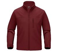 Men's Outdoor Work Jacket Camping Fishing Warm Thermal Jackets Windbreaker Waterproof Fleece Hiking Jacket Wine Red M