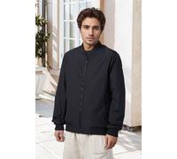 Men's Outdoor Zip-up Windproof Lightweight Bomber Jacket Casual Varsity Outerwear in Black | Size: Medium The hot sale Black M