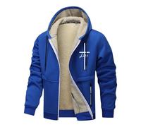 Mens Outerwear Heavy Lined Fleece Windproof Zip Warm Hooded Sweatshirt Multiple Colors Fleece Hoodie Blanket, sky blue, S