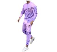 Mens Outfits 2 Piece Fashion Summer Contrast String Fleece Tracksuit Hoodie Top Bottoms Joggers Gym Set Draw Code Tracksuit Gym Sets Men's Activewear Sets Xmas Gift (Blue, XXL)