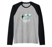 Mens Outgrow The Ice, The Brave Penguin Raglan Baseball Tee