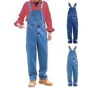 Mens Overalls Denim Dungaree Bib Overall Jumpsuits Casual Vintage Loose Fit Jeans Suspender Pants Oversize Baggy Chic Rompers with Multiple Pockets Ropa De Trabajo(Dark Blue, 6XL)