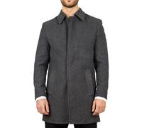Men's Overcoat Classic Collar Wool Blend Classic Trench Coat Winter Jacket - Grey XL