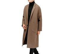 Mens Overcoat Long Coat Mens Coat Winter Overcoat Wool Coat Business Leisure Mens Coat Lapel Long Trench Coat Jackets Mens Winter Slim Fit Woolen Coat Business Overcoat Long Windbreaker Jackets