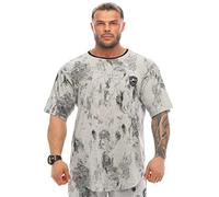 Men's Oversize T-Shirt 100% Cotton Gym Rag Top Active Tee, Grey, XXL