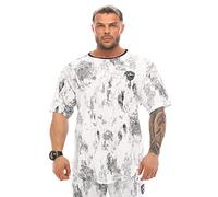 Men's Oversize T-Shirt 100% Cotton Gym Rag Top Active Tee, White, Large