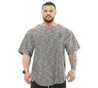 Men's Oversize T-Shirt, Bodybuilding, Lifting Cardio Rag Top Thick Fabric Textured Active T-Shirt, Black, 3323-L