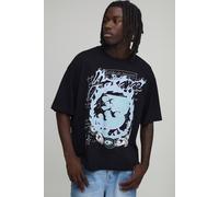 Men's Oversized Boxy Heavyweight Homme Graphic T-Shirt | Black | Size 2X-Large | boohooMAN