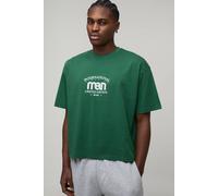 Men's Oversized Boxy International Man T-Shirt | Forest | Size Large | BOOHOOMAN