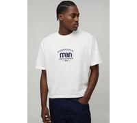 Men's Oversized Boxy International Man T-Shirt | White | Size Medium | BOOHOOMAN