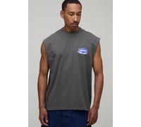 Men's Oversized Boxy Limited Edition Tank | Grey | Size X-Small | BOOHOOMAN