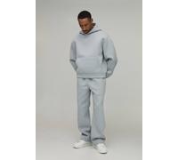 Men's Oversized Boxy Over the Head Scuba Hoodie And Straight Leg Tracksuit | Grey Marl | Size X-Large | BOOHOOMAN