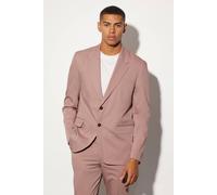 Men's Oversized Boxy Single Breasted Suit Jacket | Mauve | Size 38 | BOOHOOMAN