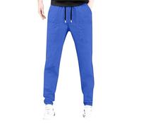 Men's Oversized, Casual Trousers, Men's Long, Sports Trousers, Ice Silk Jogging Bottoms with Drawstring, Training Trousers, Elastic Waist Sweatpants, Plain Work Trousers for Everyday and Casual, blue