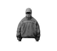 Men's Oversized Chic Half-zip American Trend Punk Hoodie Y2K Retro Grunge Loose Casual Personality Avant-garde Pullover (Grey,S)