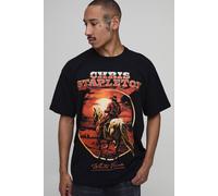 Men's Oversized Chris Stapleton License Print T-Shirt | Black | Size Small | BOOHOOMAN