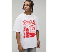Men's Oversized Coca-Cola License Printed T-Shirt | White | Size 2X-Large | BOOHOOMAN