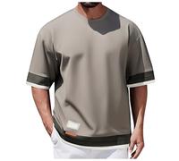 Men's Oversized Cotton T-Shirts Loose Fit Vintage Washed Tee Unisex Short Sleeve Casual Shirts Tops Mens Summer t Shirts Mens Activewear Tshirt (b-Grey, XXXXL)