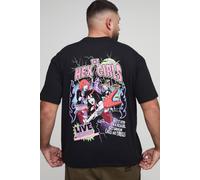 Men's Oversized Extended Neck Scooby Doo Hex Girls License Print T-Shirt | Black | Size 2X-Large | BOOHOOMAN