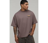 Men's Oversized Extended Neck Super Premium Heavyweight Limited T-Shirt | Tobacco | Size 2X-Large | BOOHOOMAN