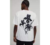 Men's Oversized Floral Back Print T-Shirt | White | Size 4X-Large | BOOHOOMAN