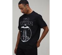 Men's Oversized Foo Fighters Space License Print T-Shirt | Black | Size Large | BOOHOOMAN