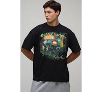 Men's Oversized Good Charlotte License Print T-Shirt | Black | Size Large | BOOHOOMAN